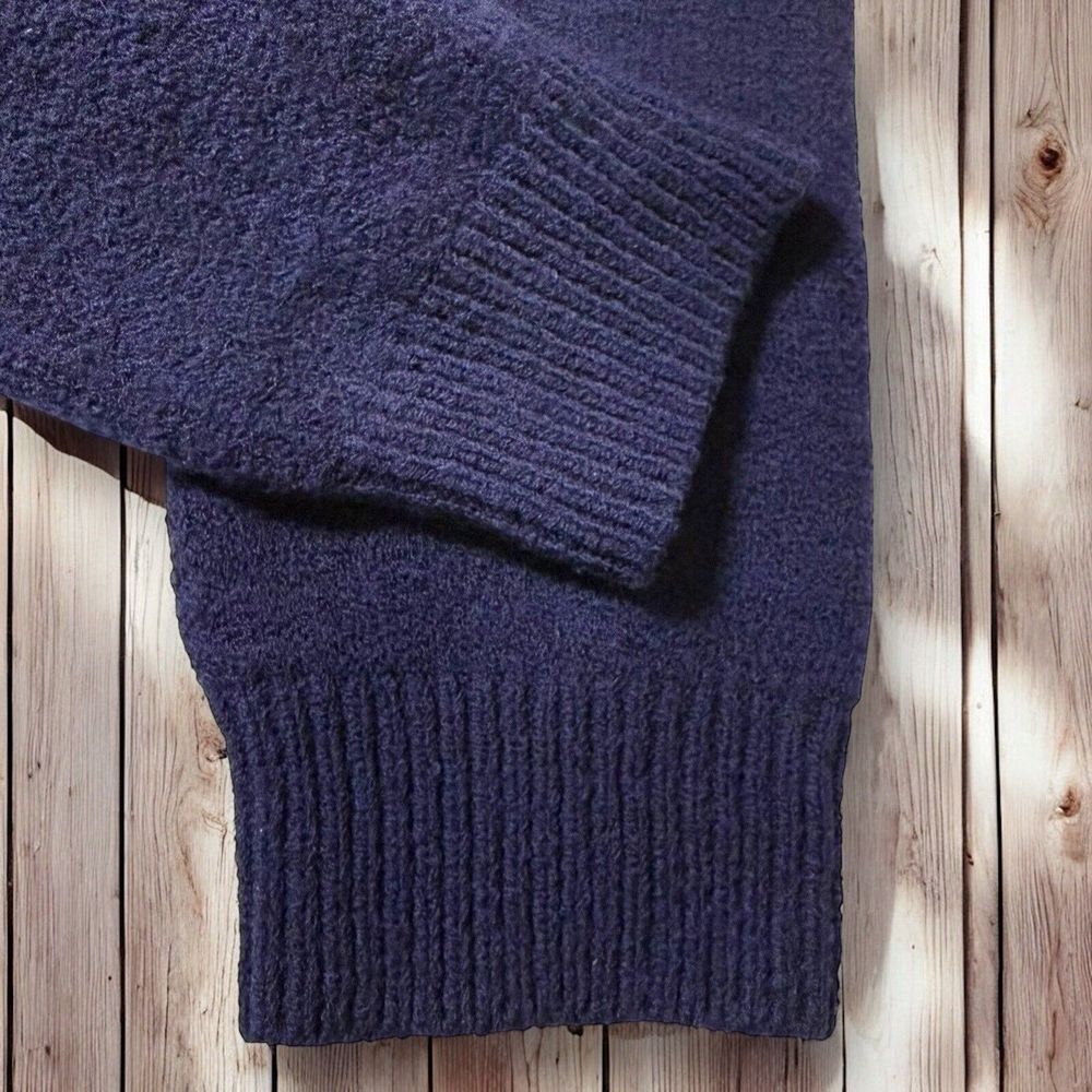 J McLaughlin Wool Sweater Men's Large V Neck Base‎ Layer Basic Navy Blue - Picture 3 of 6